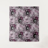 Tenture Fleurs d'aquarelle bordeaux. (Devant)