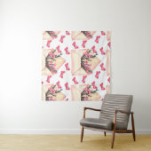 Tenture Fleurs d'aquarelle dans les enveloppes : motif tra (En situation (horizontale))