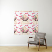 Tenture Fleurs d'aquarelle dans les enveloppes : motif tra (En situation)