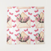 Tenture Fleurs d'aquarelle dans les enveloppes : motif tra (Devant)