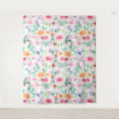 Tenture Fleurs d'aquarelle et feuilles (Devant)