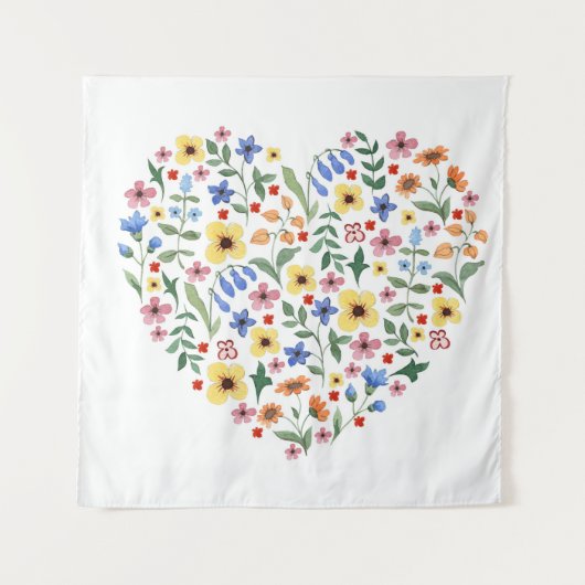 Tenture Fleurs d'aquarelle motif transparent (Devant)