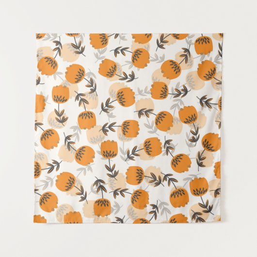 Tenture Fleurs d'art populaire style scandinave (Devant)