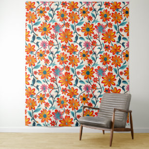 Tenture Fleurs d'art populaire Whimsical
