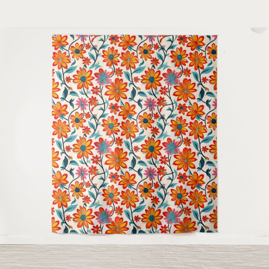 Tenture Fleurs d'art populaire Whimsical (Devant)