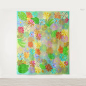 TENTURE FLEURS D'ASTER & CONE ET COULEUR D'EAU TROPICALE F (Devant)