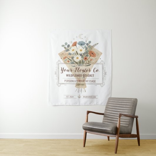 Tenture Fleurs de bouquet de fleurs sauvages impression pe (En situation)