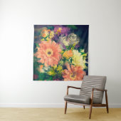 Tenture fleurs de bouquet en style peinture à l'huile, ill (En situation (horizontale))