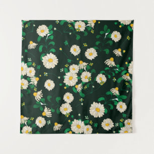 Tenture Fleurs de broderie et motif sans couture feuille.
