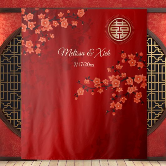 Tenture Fleurs de cerisier Fond de mariage chinois