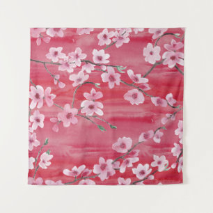 Tenture Fleurs de cerisier, motif aquarelle sans couture.