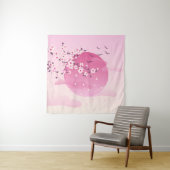 Tenture Fleurs de cerisier Paysage japonais rose (En situation)