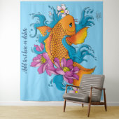 Tenture Fleurs de cerisiers de Lotus Koi Fish (En situation)