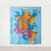 Tenture Fleurs de cerisiers de Lotus Koi Fish (Devant)