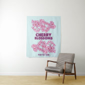 Tenture Fleurs de cerisiers roses (En situation)