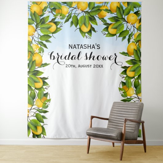 Tenture Fleurs de citron botanique pour mariage | Toile de (En situation)