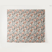 Tenture Fleurs de crème avec feuilles gris sur un gris cla (Devant (Horizontal))