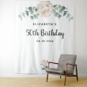 Tenture Fleurs de eucalyptus verdure élégante blanc pour a (En situation)