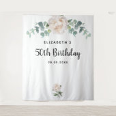 Tenture Fleurs de eucalyptus verdure élégante blanche pour (Devant)