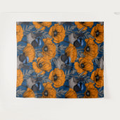 Tenture Fleurs de fleurs et fleurs de pavot orange (Devant (Horizontal))