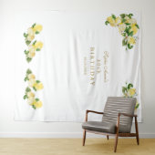 Tenture Fleurs de fruits de citron tropical Photobooth d'a (En situation (horizontale))