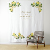Tenture Fleurs de fruits de citron tropical Photobooth d'a (En situation)