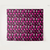 TENTURE FLEURS DE FUCHSIA ROSE NOIRE ART DÉCO, PARROTS BLA (Devant (Horizontal))