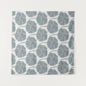 Tenture Fleurs de Géranium Bleu Motif romantique. (Devant (Horizontal))