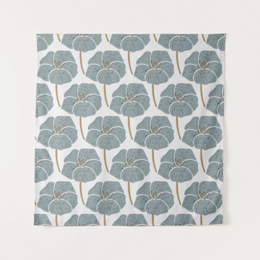 Tenture Fleurs de Géranium Bleu Motif romantique. (Devant)