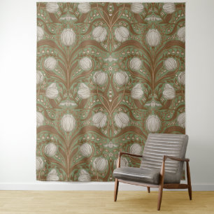 Tenture Fleurs de jardin printanier sur sauge