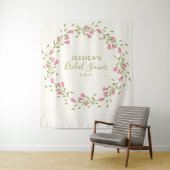 Tenture Fleurs de jardin rose rustique personnalisées pour (En situation)