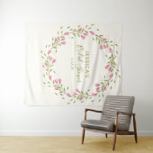 Tenture Fleurs de jardin rose rustique personnalisées pour (En situation (horizontale))