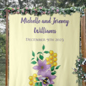 Tenture Fleurs de lavande de bourdon Jaune