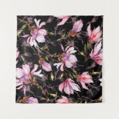 Tenture Fleurs de magnolia rose sur une brindille motif (Devant (Horizontal))