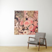 Tenture Fleurs de mur texture rétro - Filtre à effet vinta (En situation (horizontale))