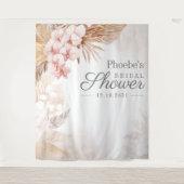 Tenture Fleurs de Pampa de Mariage Tan Floral Rustique (Devant)