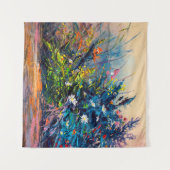 Tenture Fleurs de peinture à l'huile, fleur de maïs, margu (Devant (Horizontal))