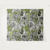 Tenture Fleurs de pivoines blanches et moisissures (Devant (Horizontal))