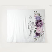 Tenture Fleurs de Poussiéreux Violet Foncé Baptême de Mari (Devant (Horizontal))