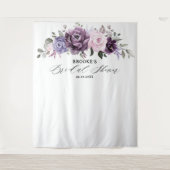 Tenture Fleurs de Poussiéreux Violet Foncé Baptême de Mari (Devant)