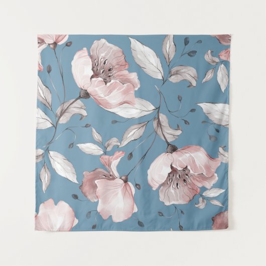 Tenture Fleurs de printemps, feuille, design transparent (Devant)