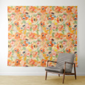 Tenture Fleurs de printemps orange (En situation (horizontale))