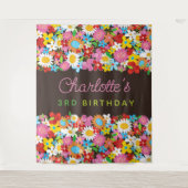 Tenture Fleurs de printemps Whimsical Jardin Fête d'annive (Devant)