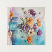 Tenture Fleurs de ressort d'aquarelle (Devant (Horizontal))