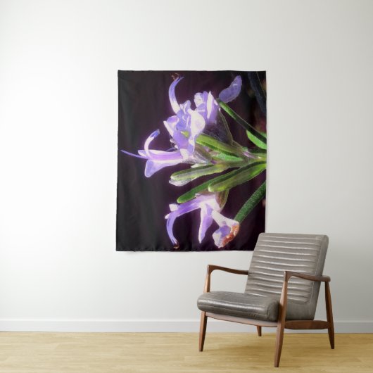 Tenture Fleurs de romarin (En situation)