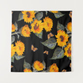 Tenture Fleurs de soleil à motifs floraux sans couture sur (Devant (Horizontal))