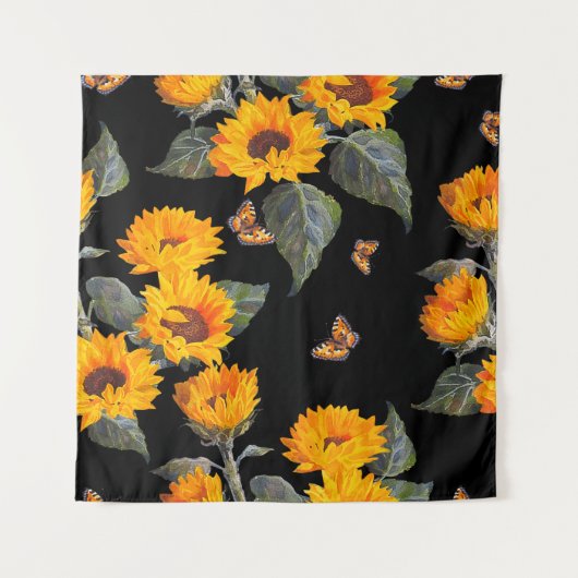 Tenture Fleurs de soleil à motifs floraux sans couture sur (Devant)
