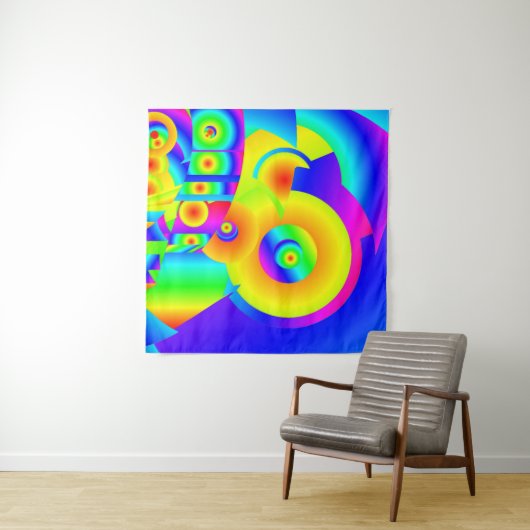 Tenture Fleurs de soleil Abstraites (En situation (horizontale))