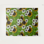 Tenture Fleurs de soleil et marguerites, jardin d'été (Devant (Horizontal))