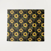 Tenture Fleurs de soleil jaunes élégantes Motif élégant su (Devant (Horizontal))